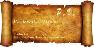 Palkovits Vince névjegykártya